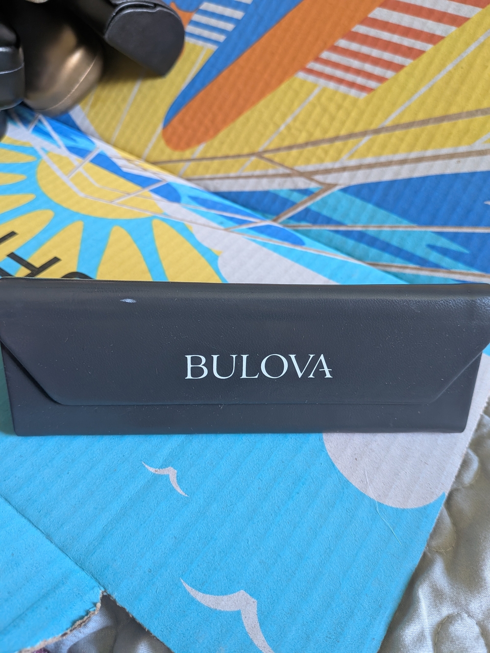Bulova‎ Black Eyeglass Case with White Logo